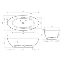 Товар: Ванна из искусственного камня Abber Stein 180x85 AS9625-1.8 без гидромассажа - фото 8 Ванна из искусственного камня Abber Stein 180x85 AS9625-1.8 без гидромассажа — фото 8, Ванны