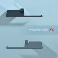 Держатель туалетной бумаги Raglo R301.03.06 с полкой Черный матовый — фото 5, Держатели туалетной бумаги