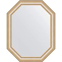 Зеркало Evoform Octagon 56х71 BY 7050 в багетной раме - Золотые бусы на серебре 60 мм — фото 1, Мебель для ванной