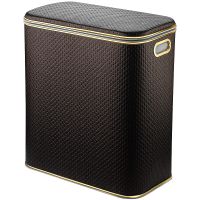 Корзина для белья Geralis PCG-M Punto Шоколад, кант Золото, малая — фото 1, Корзины для белья