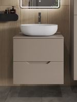 Тумба с раковиной Orange Line 60 Li-60TuLMDF+B05-480W подвесная Латте матовый — фото 3, Мебель для ванной