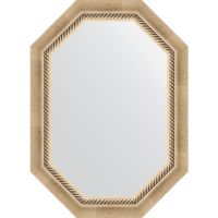 Зеркало Evoform Octagon 53x73 BY 7109 в багетной раме - Состаренное серебро с плетением 70 мм — фото 1, Мебель для ванной