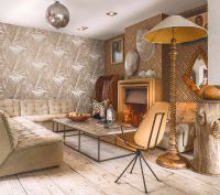 Обои LOYMINA Amazonia Ins4 004 Флизелин (1*10,05) Серый/Черный/Золото, Геометрия/Ромб — фото 2, Обои для стен