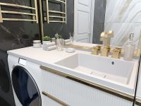 Раковина Paola Magenta 120 R с местом под стиральную машину Белая глянцевая — фото 8, Раковины