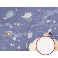 Фреска детская Ortograf Little Friends 34417 Фактура бархат FX Флизелин (4*3) Фиолетовый/Разноцветный, Космос/Животные — фото 1, Фрески