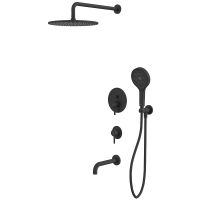 Душевая система Whitecross Y black YSET07TOPBL Черная матовая — фото 1, Душевое оборудование. Душевая программа