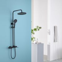 Душевая система Abber Emotion AF8816B Черная матовая — фото 2, Душевые стойки