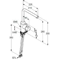 Смеситель для кухни Kludi L-ine 428143977 Черный матовый — фото 2, Смесители для кухни