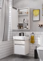 Товар: Зеркальный шкаф Aquaton Верди PRO 50 1A195802VDAV0 с подсветкой Белый Ясень фабрик - фото 3 Зеркальный шкаф Aquaton Верди PRO 50 1A195802VDAV0 с подсветкой Белый Ясень фабрик — фото 3, Зеркальные шкафы в ванную