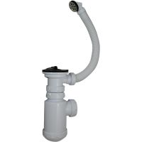 Слив-перелив для раковины Nofer 13108.W Белый — фото 1, Сливы-переливы