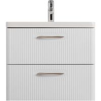 Тумба под раковину BelBagno Due 50 DUE-500-2C-SO-BM-P подвесная Белый металлик — фото 1, Мебель для ванной