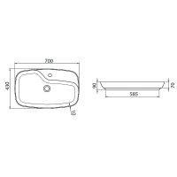 Раковина Allen Brau Liberty 2 70 4.32011.AN Антрацит — фото 14, Раковины накладные