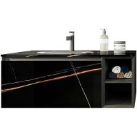 Тумба с раковиной Orans BC-V8101-1000 100 8101100B подвесная Black — фото 1, Тумбы с раковиной