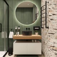 Комплект мебели для ванной STWORKI Ольборг 100 487255 подвесная Белая матовая Дуб французский — фото 1, Комплекты мебели для ванной