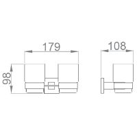 Стакан для зубных щеток Nofer Barcelona 16914.B двойной Глянцевая нержавеющая сталь — фото 2, Мыльницы