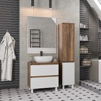 Товар: Тумба под раковину Brevita Dakota 70 DAK-07070-19/01-2Я Белая матовая Дуб Галифакс олово - фото 7 Тумба под раковину Brevita Dakota 70 DAK-07070-19/01-2Я Белая матовая Дуб Галифакс олово — фото 7, Мебель для ванной