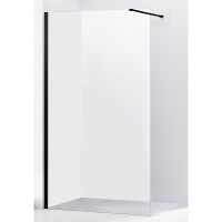 Душевая перегородка Abber AG61120B 120x200 профиль Черный стекло прозрачное — фото 1, Душевые перегородки