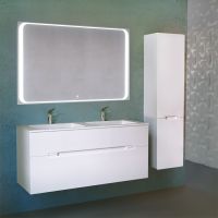 Шкаф пенал Jorno Modul 35 R Mоl.04.150/P/W подвесной Белый глянец — фото 8, Пеналы для ванной комнаты