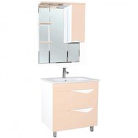 Зеркало со шкафом Bellezza Эйфория 80 R 4619113001079 с подсветкой Бежевое — фото 2, Мебель для ванной