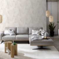 Обои Solo Fiji E200802 Винил на флизелине (1,06*10) Бежевый/Серебряный, Листья — фото 3, Обои для стен