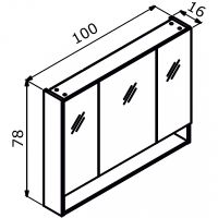 Товар: Зеркальный шкаф Orka Malta 100 3001309 Кашемировый матовый - фото 3 Зеркальный шкаф Orka Malta 100 3001309 Кашемировый матовый — фото 3, Мебель для ванной