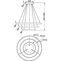 Подвесной светильник Maytoni Modern Rim MOD058PL-L100W3K Белый — фото 5, Подвесные светильники