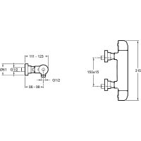 Смеситель для душа Jacob Delafon Villette E23720-CP с термостатом Хром — фото 5, Смеситель для душа