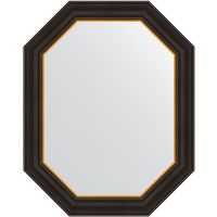 Зеркало Evoform Polygon 73х58 BY 7286 в багетной раме - Черное дерево с золотом 71 мм — фото 1, Мебель для ванной