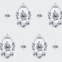 Обои Milassa Joli Joli1 011 Флизелин (1*10,05) Серый/Черный, Медальоны/Цветы — фото 1, Обои для стен