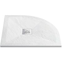 Душевой поддон из искусственного камня Vincea 90x90 VST-4SQ9090W+Vsph-D132 Белый матовый — фото 1, Душевые поддоны из искусственного камня