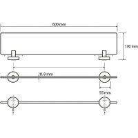 Товар: Стеклянная полка Bemeta Neo 104102045 Нержавеющая сталь - фото 3 Стеклянная полка Bemeta Neo 104102045 Нержавеющая сталь — фото 3, Полки для ванной и душа
