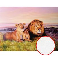 Фреска Ortograf Животные 8243 Фактура бархат FX Флизелин (2,6*2) Оранжевый/Зеленый/Сиреневый, Животные/Живопись — фото 1, Фрески