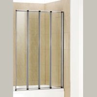 Шторка на ванну WeltWasser WW100 ZA4 100 10000002760 профиль Хром стекло прозрачное — фото 1, Складные шторки для ванной