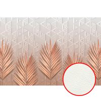 Фреска Ortograf Forma 32600 Фактура флок FLK Флизелин (4*2,7) Белый/Розовый, Геометрия/Листья — фото 1, Фрески