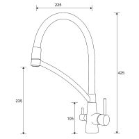 Смеситель для кухни Paulmark Siegen Si213111-418 Черный металлик — фото 3, Смесители для кухни