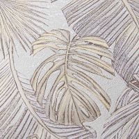 Обои Solo Гавайи SL8928-23 Винил на флизелине (1,06*10) Бежевый/Коричневый/Серый, Листья — фото 1, Обои для стен