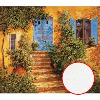 Фреска Ortograf Городской пейзаж живопись 11516 Фактура бархат FX Флизелин (3,1*2,7) Оранжевый/Зеленый, Город/Листья/Живопись — фото 1, Фрески