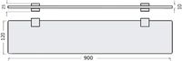 Стеклянная полка STWORKI Glass Shelf 90 3GW260TTKK000 Хром — фото 9, Полки для ванной и душа