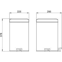 Товар: Ведро для мусора Nofer 09111.12.B Хром - фото 2 Ведро для мусора Nofer 09111.12.B Хром — фото 2, Мусорные ведра