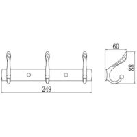 Вешалка для полотенец Ростовская Мануфактура Сантехники A5027 Хром — фото 5, Крючки для полотенец