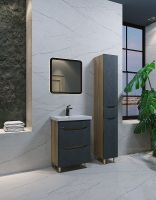 Товар: Шкаф пенал Bellezza Слим 30 R 4626502091429 Серый Натуральный дуб - фото 3 Шкаф пенал Bellezza Слим 30 R 4626502091429 Серый Натуральный дуб — фото 3, Мебель для ванной