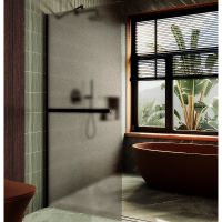 Душевая перегородка Maybah Glass MGD-728-6ш 790x1950 в широком профиле Черный стекло бронзовое матовое — фото 1, Душевые перегородки