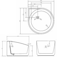Товар: Акриловая ванна Abber 95х95 AB9305 без гидромассажа - фото 6 Акриловая ванна Abber 95х95 AB9305 без гидромассажа — фото 6, Акриловые ванны