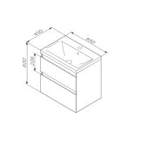 Тумба под раковину AM.PM X-Joy 65 M85AFHX0652BM подвесная Черная матовая — фото 14, Тумбы под раковину