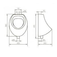 Писсуар Rosa Мини 4640021069134 Белый — фото 2, Писсуары