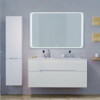 Тумба под раковину Jorno Modul 120 Mоl.01.122/P/W подвесная Белый глянец — фото 20, Тумбы под раковину