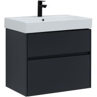 Тумба под раковину Aquanet Бруклин 70 310141 подвесная Антрацит матовый — фото 1, Тумбы под раковину