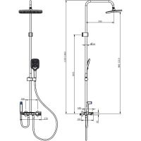 Душевая система Berges Pulsar 075012 с термостатом Черная матовая — фото 11, Душевые стойки
