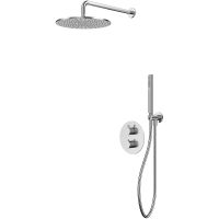 Душевая система Whitecross Y brushed nickel YSET08NIB с термостатом Брашированный никель — фото 1, Душевое оборудование. Душевая программа