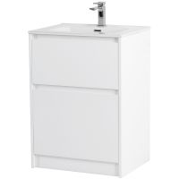 Тумба под раковину BelBagno Kraft 60 KRAFT-600-2C-PIA-BO Bianco Opaco — фото 2, Тумбы под раковину